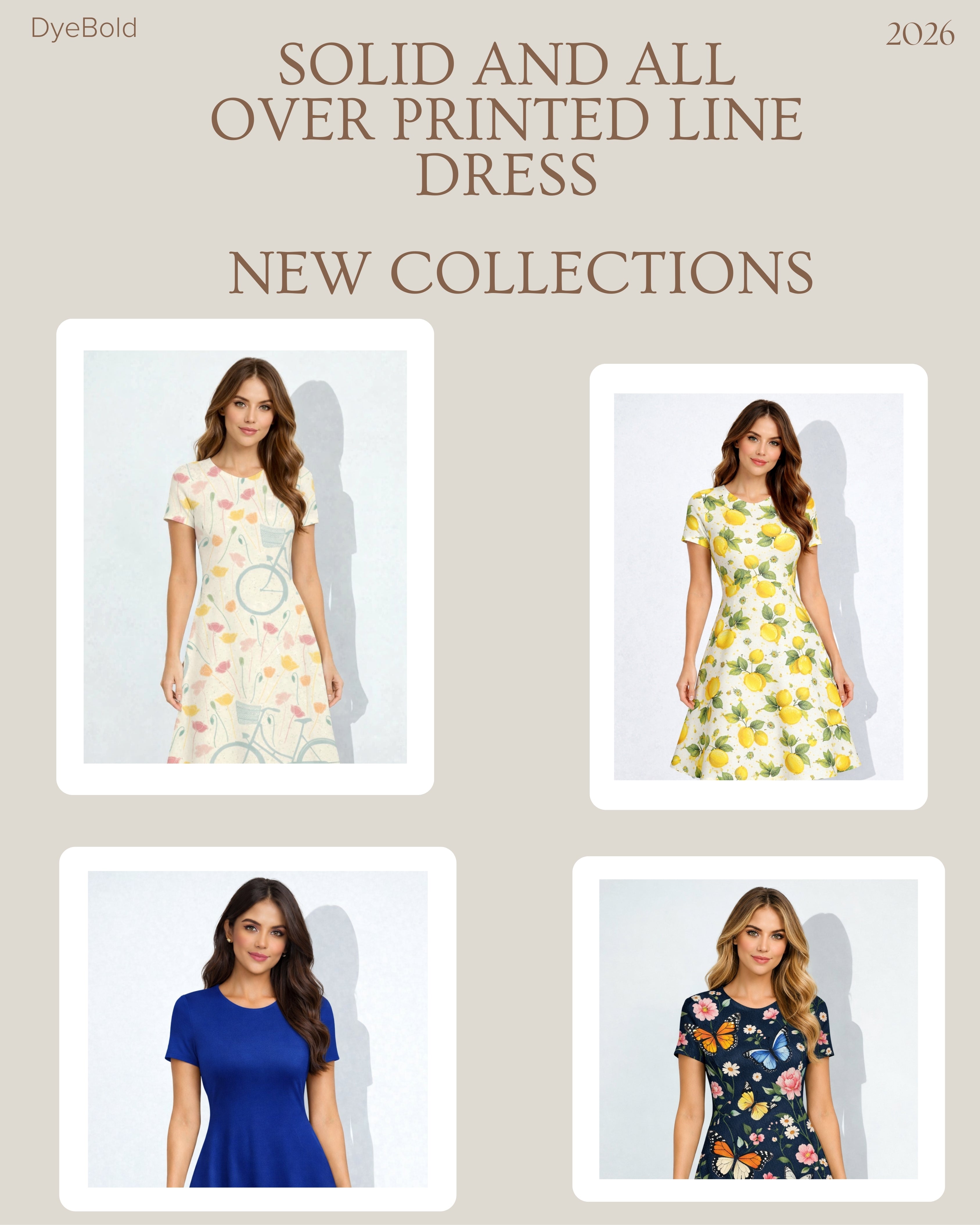 SOLID AND AOP LINE DRESS