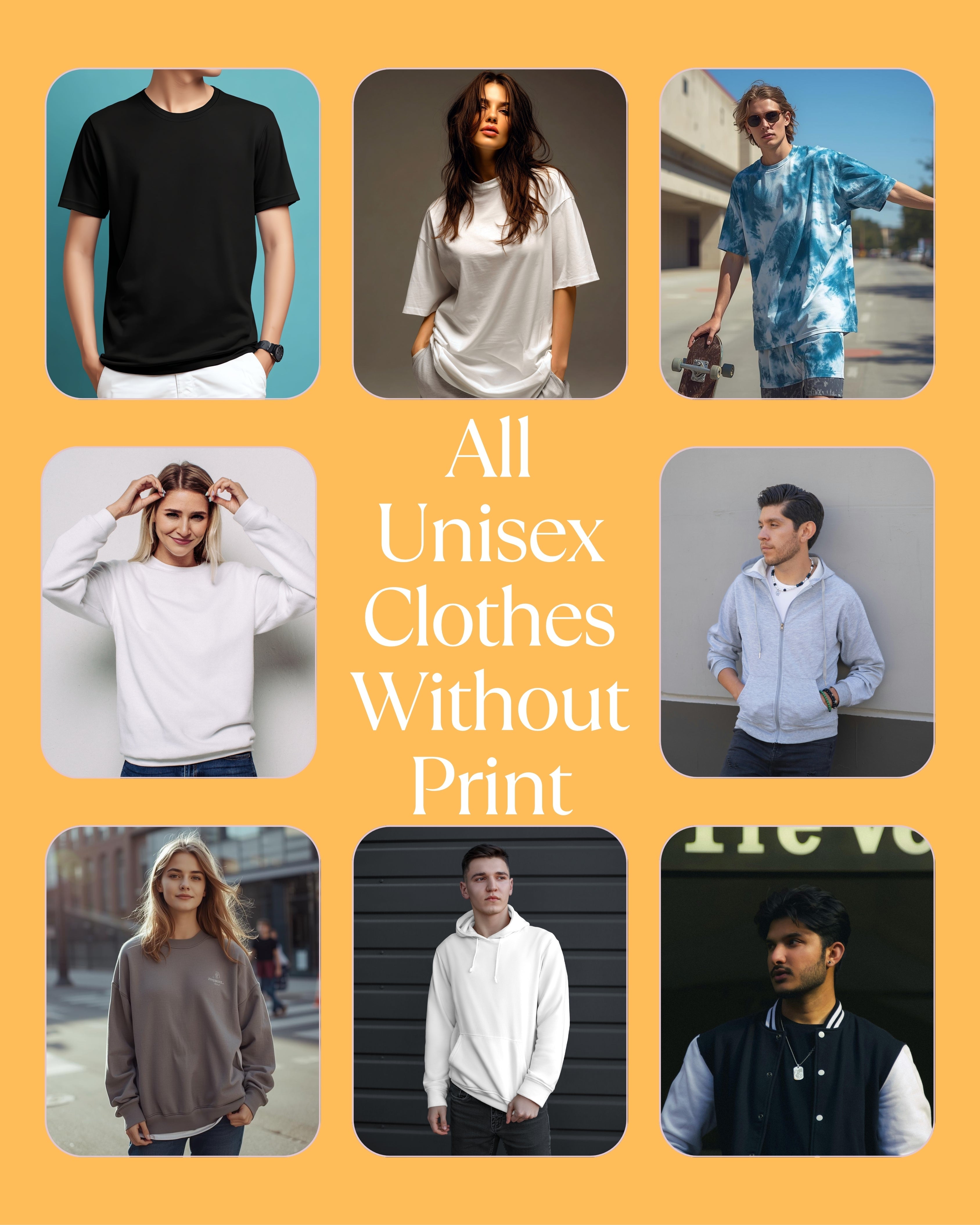 All type of unisex clothes without print
