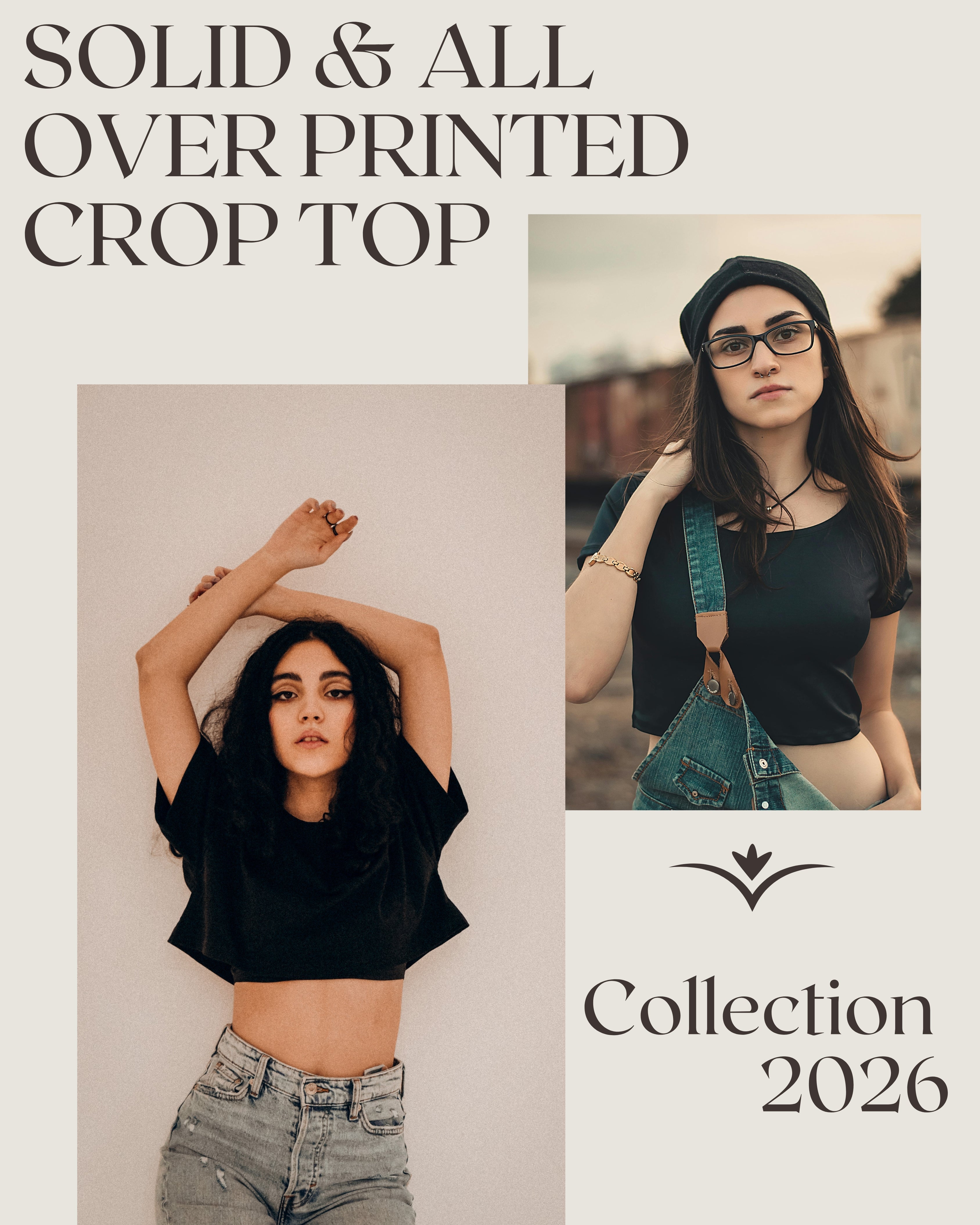 SOLID AND AOP CROP TOP