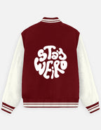 Unisex Stay Weird Varsity Jacket – Premium Cotton 300 GSM|