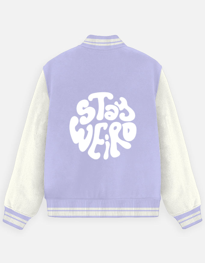 Unisex Stay Weird Varsity Jacket – Premium Cotton 300 GSM|