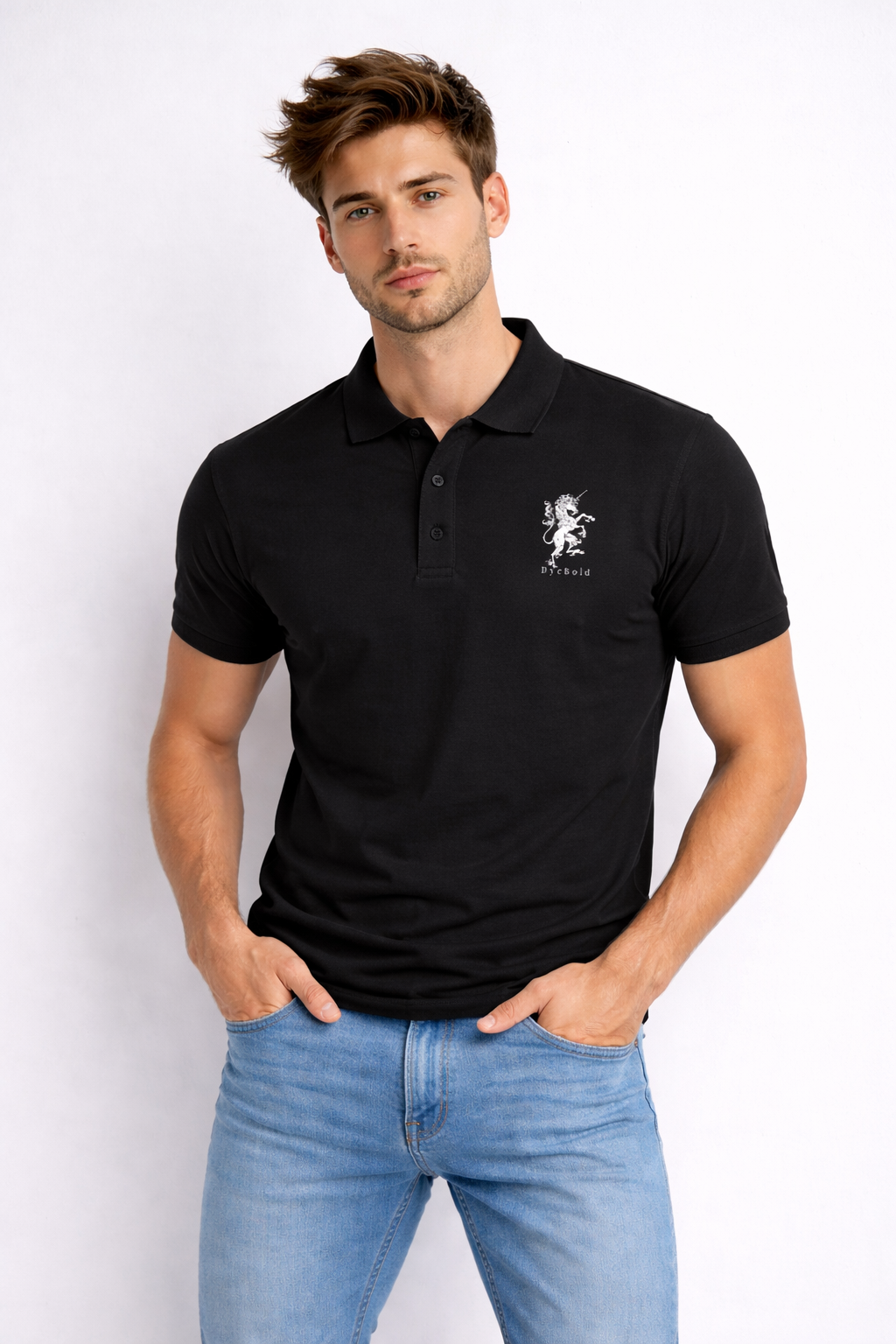 DyeBold Signature Crest Polo – Premium Airtex Cotton Polo T-Shirt 220 GSM|