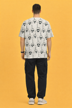 Unisex Ghost Parade Oversized T-Shirt – All-Over Print Streetwear Tee 240 GSM|