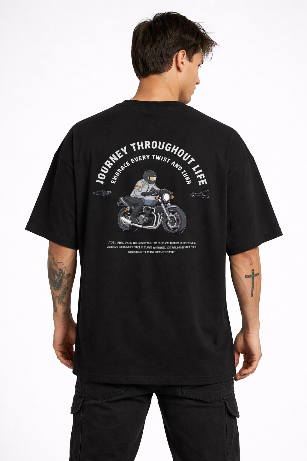 Unisex Journey Throughout Life Oversized Tee – Rider Spirit Streetwear 260 GSM|