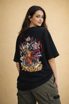 Unisex Oversized Naruto Legends Tee – Anime Squad Back Print Streetwear 240 GSM|