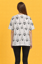 Unisex Ghost Parade Oversized T-Shirt – All-Over Print Streetwear Tee 240 GSM|