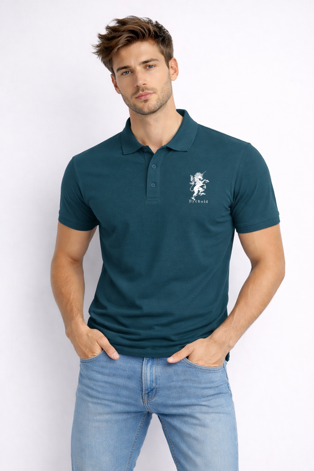DyeBold Signature Crest Polo – Premium Airtex Cotton Polo T-Shirt 220 GSM|