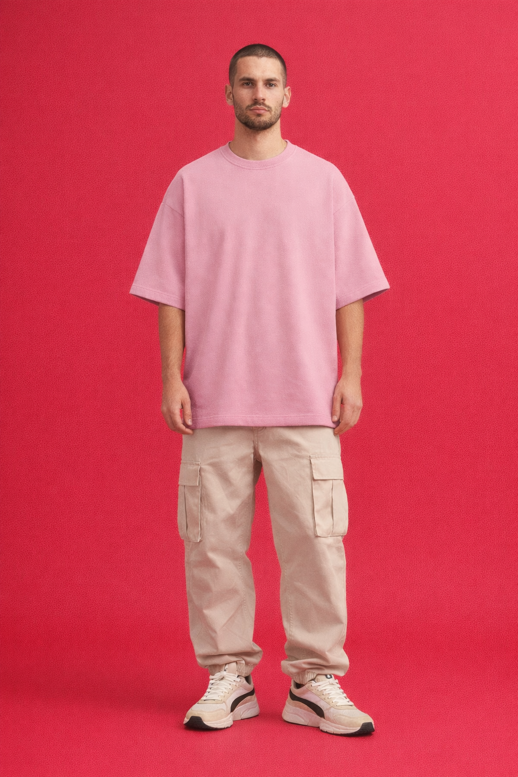 Unisex Terry Oversized Tee — 90/10 cotton-poly blend 260 GSM|