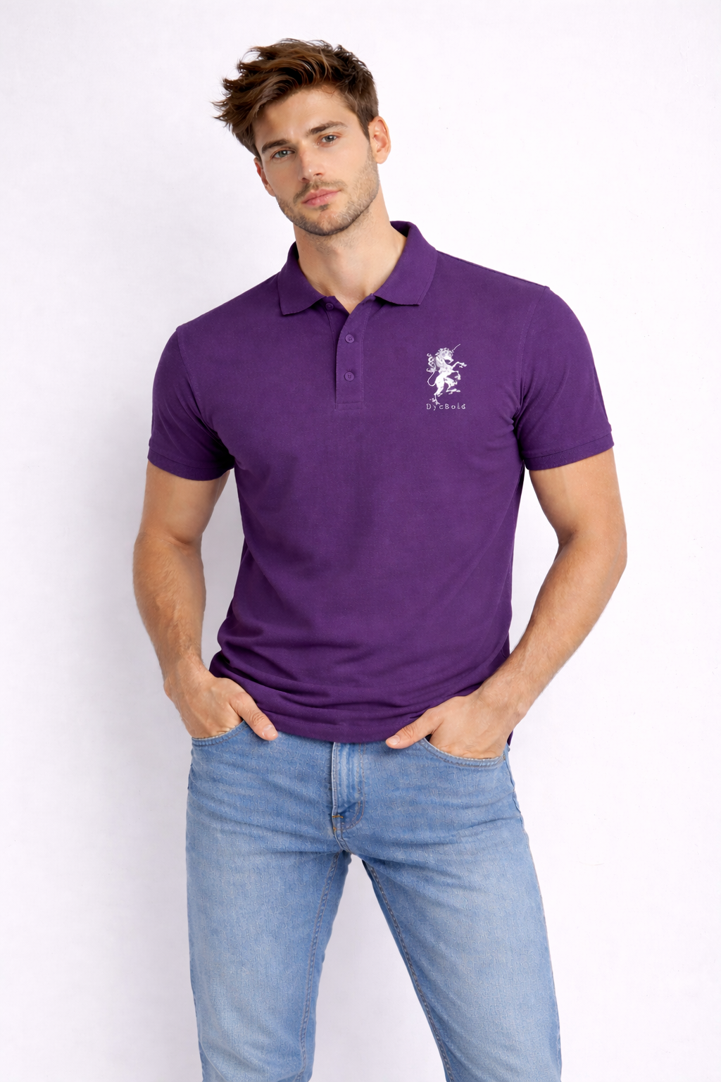 DyeBold Signature Crest Polo – Premium Airtex Cotton Polo T-Shirt 220 GSM|
