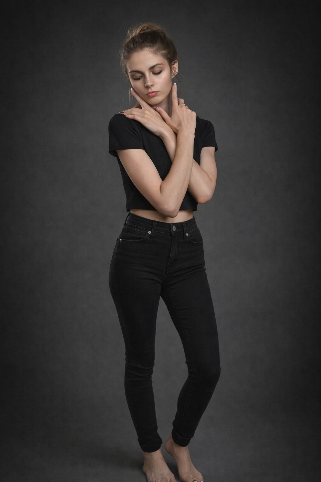 GenZ Cropped Baby Tee – Bio-Washed Stretch Cotton|Snug Fit Streetwear Top 240 GSM|